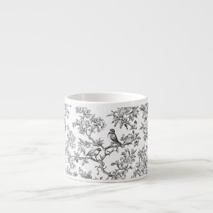 PixDezines Schwarz Weiß Chinoiserie, Vogel Pfingst Espressotasse