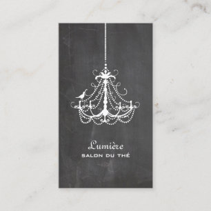 PixDezines Schwarz-Weiß-Kronleuchter-Schultafel Visitenkarte