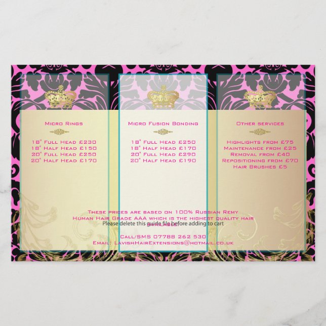 PixDezines, schwarze Flora-Damaskus/dunkle Hinterg Flyer (Vorne)