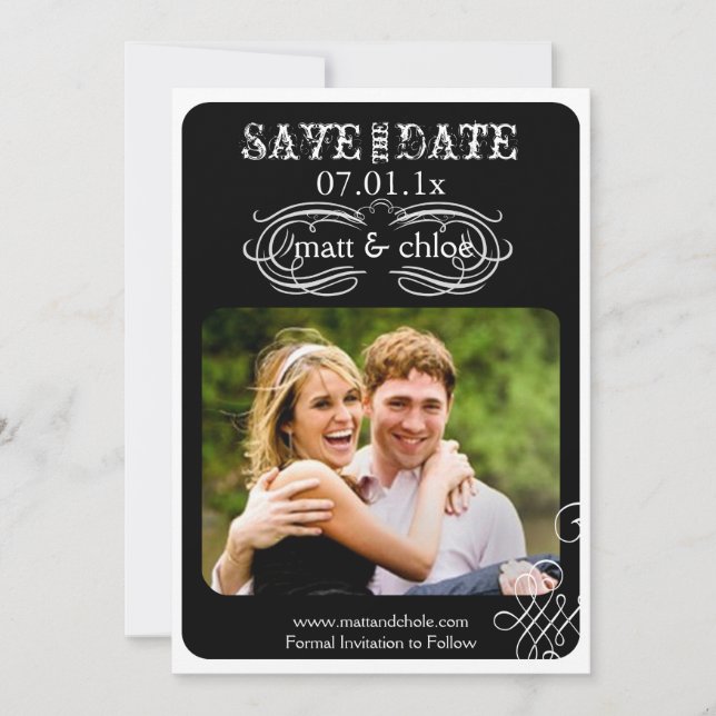 PixDezines scrollt/rette Datum/DIY-Hintergrundfarb Save The Date (Vorderseite)