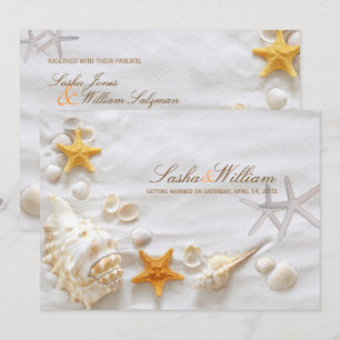 PixDezines SEASHELL/STRAND-WEDDING Einladung