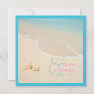PixDezines Seestern + Strand / tropische Hochzeit Einladung
