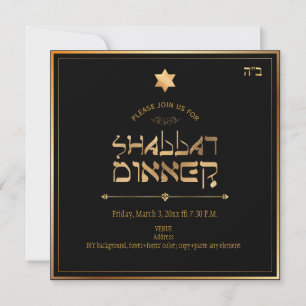 PixDezines Shabbat Dinner/DIY Hintergrundfarbe Einladung