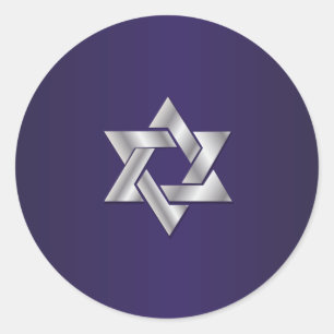 PixDezines silberer Stern von david/DIY Hintergrun Runder Aufkleber