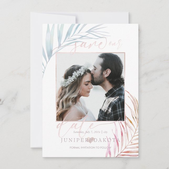 PixDezines SILVER PALMS SAVE THE DATE (Vorderseite)