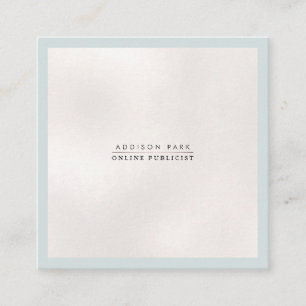 PixDezines Simple Elegant, Pearly White+Dusty Blue Quadratische Visitenkarte