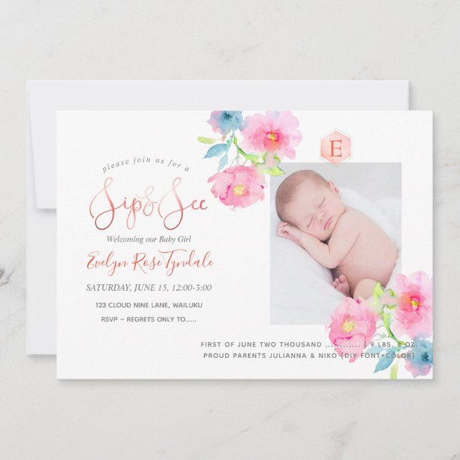 PixDezines SIP+SEE, WATERCOLOR-BLUME Ankündigung (Vorderseite)