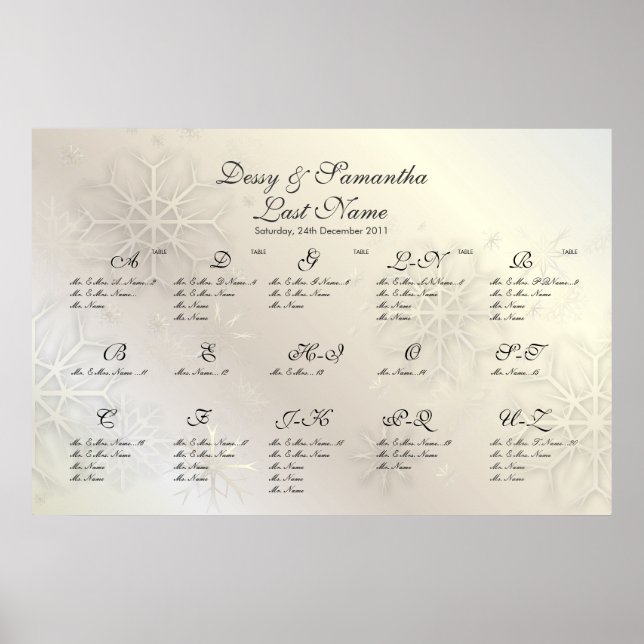 PixDezines Snowflakes, Sitzkarte von Alpha Poster (Vorne)