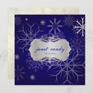 PixDezines SNOWFLAKES/WINTERWEDD/DIY INDIGO Einladung