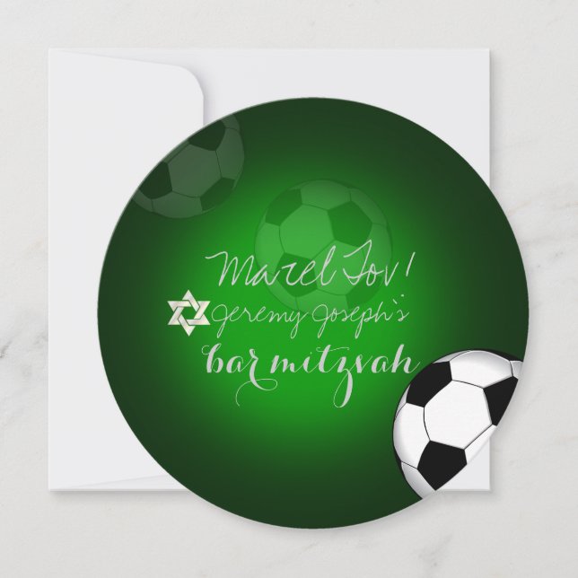 PixDezines Soccer Bar Mitzvah/DIY Einladung (Vorderseite)