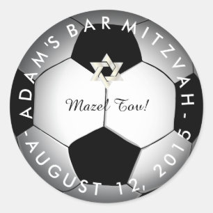 PixDezines Soccer Mitzvah Runder Aufkleber