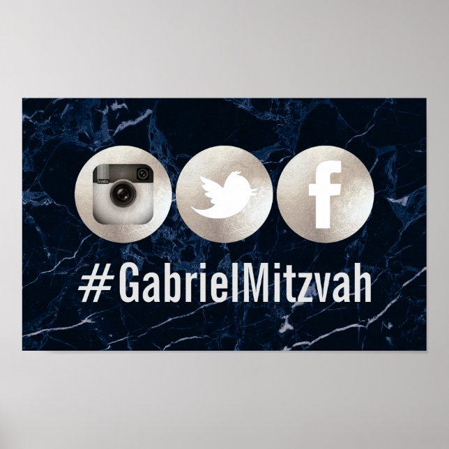 PixDezines Social Media Hashtag, Party Poster (Vorne)