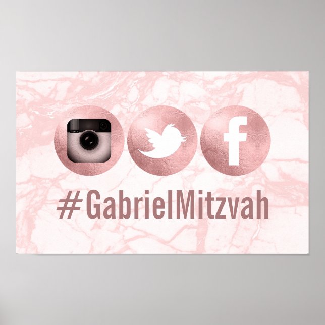 PixDezines Social Media Hashtag, Party Poster (Vorne)