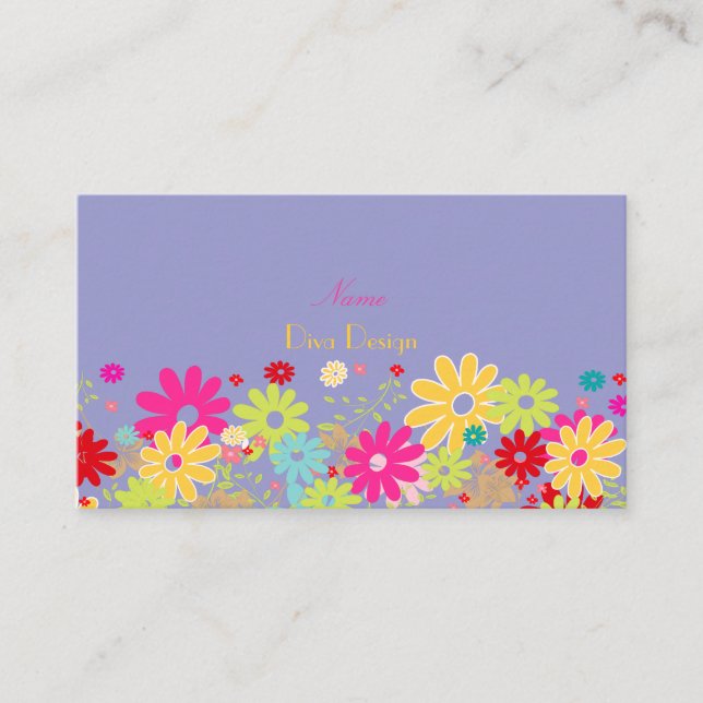 PixDezines Sommerblüten, BusinessCard Visitenkarte (Vorderseite)