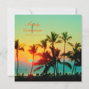 PixDezines Sonnenuntergang an der A-Bay/Hawaii Einladung