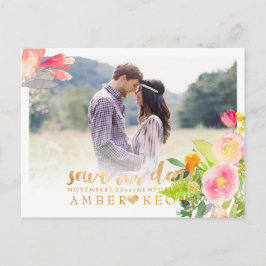 PixDezines Spring Floral Save the Date Ankündigungspostkarte