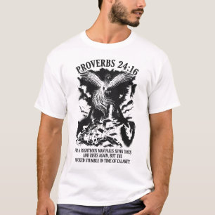 PixDezines Sprüche 24:16 Für den Gerechten T- T-Shirt