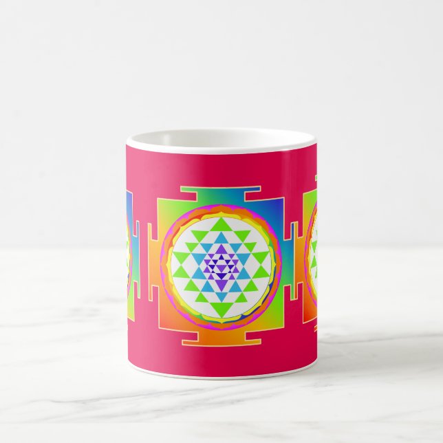 PixDezines Sri Yantra Chakra Clearing/DIY bckgrnd Kaffeetasse (Mittel)