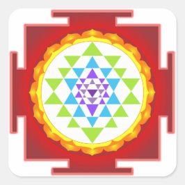 PixDezines Sri Yantra/Chakra Clearing/Focus Point Quadratischer Aufkleber