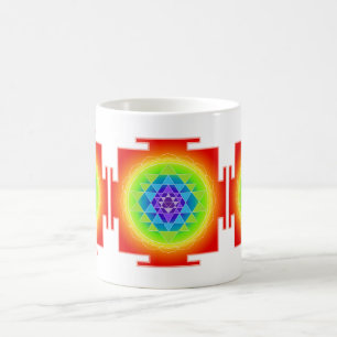 PixDezines Sri Yantra Chakra Clearing/Orange Tasse