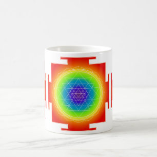 PixDezines Sri Yantra Chakra Klärung/Orange Glanz Tasse