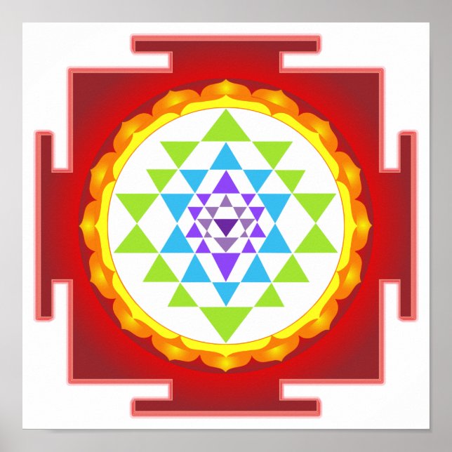 PixDezines Sri Yantra/Meditation/Chakra Poster (Vorne)