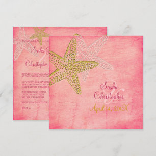 PixDezines STARFISH/PINK SAND/INVITATIONEN Einladung