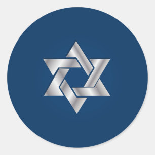 PixDezines Stern Davids / falsches Silber / DIY-Hi Runder Aufkleber