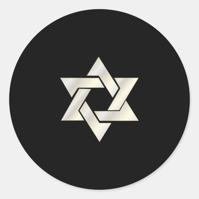 PixDezines-Stern von David/Elfenbein/Heimwerker Runder Aufkleber (Vorderseite)