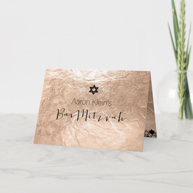 PixDezines Stilvolles Foto Bar mitzvah/Imitat Foli Einladung (Vorderseite)