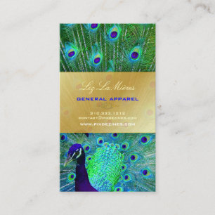 PixDezines Stolz Pfau Feder für Langlebigkeit Visitenkarte