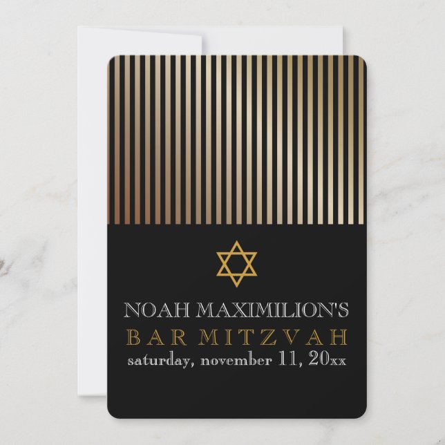 PixDezines Streifen Bar mitzvah/DIY Einladung (Vorderseite)