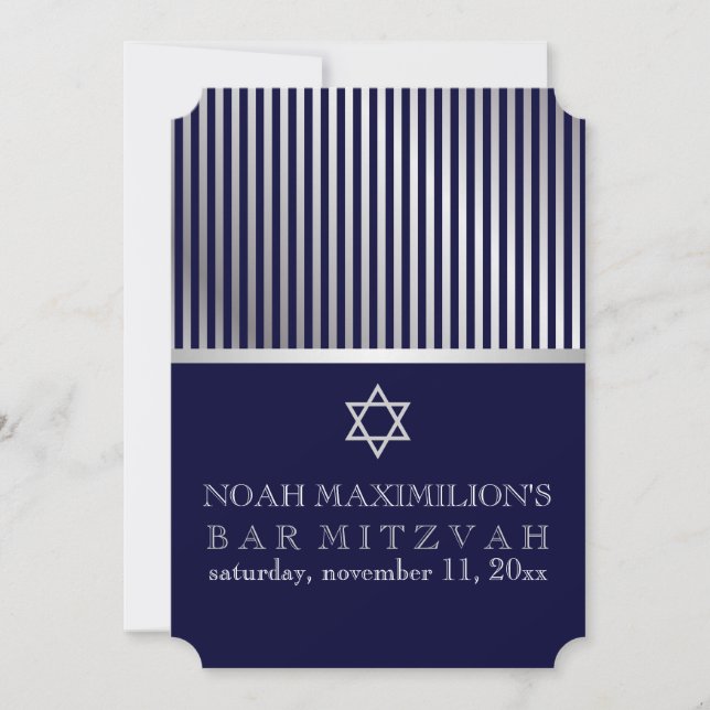 PixDezines Streifen Bar mitzvah/DIY Farben Einladung (Vorderseite)