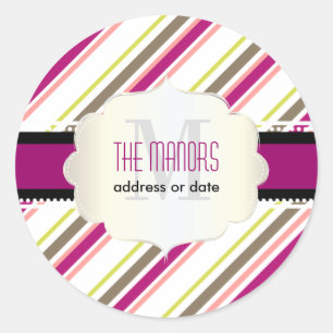 PixDezines Streifen/Weihnachten/DIY-Farben Runder Aufkleber