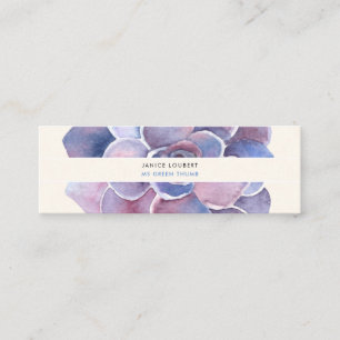 PixDezines Sukkulente Aquarell, Lila Wüstenrose Mini Visitenkarte