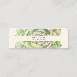 PixDezines Sukkulente Aquarell, Wüstenrose Mini Visitenkarte