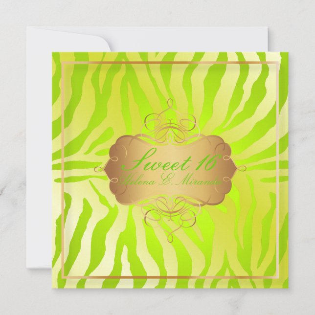 PixDezines Süß 16/Zebrastreifen Einladung (Vorderseite)