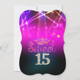 PixDezines Sweet 15, Laser-Leuchten/Neon-Leuchten Einladung