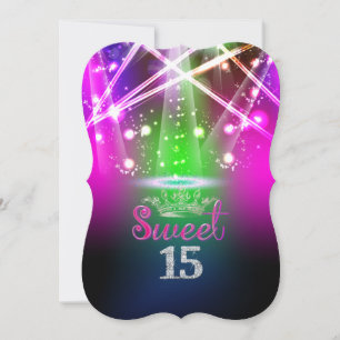 PixDezines Sweet 15, Laser-Leuchten/Neon-Leuchten Einladung