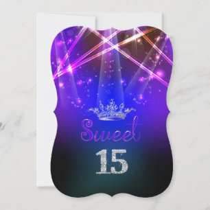PixDezines Sweet 15, Laserlichter/Neonlichter Einladung