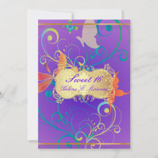 PixDezines Sweet 16/Butterfiles/Wirbel/Drachenflie Einladung
