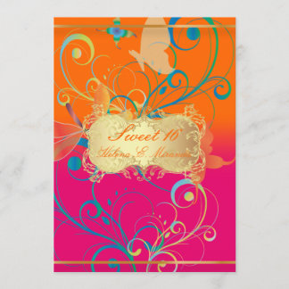 PixDezines Sweet 16/Butterfiles/Wirbel/Drachenflie Einladung