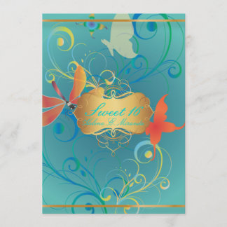 PixDezines Sweet 16/Butterfiles/Wirbel/Drachenflie Einladung