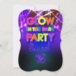 PixDezines Sweet 16, glänzendes Party/Laserlicht Einladung