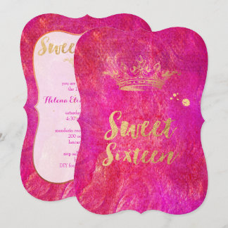 PixDezines Sweet 16, Imitate Goldkrone Einladung