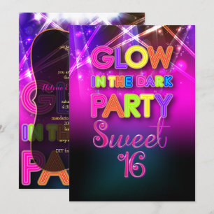 PixDezines Sweet 16, Laserlichter/glattes Party Einladung