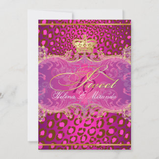 PixDezines Sweet 16/Magenta Leopard/DIY Farbe!! Einladung