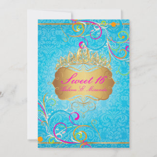 PixDezines Sweet 16/Rainbow Wirbel Einladung