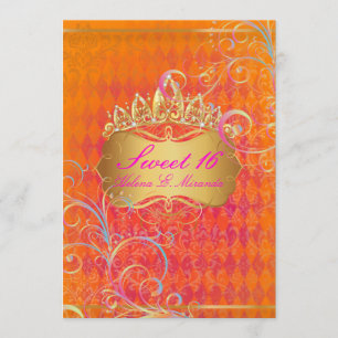 PixDezines Sweet 16/Rainbow Wirbel Einladung