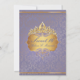 PixDezines Sweet 16/Vintag Rossi Damask Einladung
